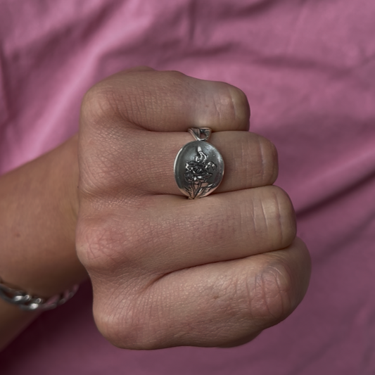 Vintage silver spoon ring
